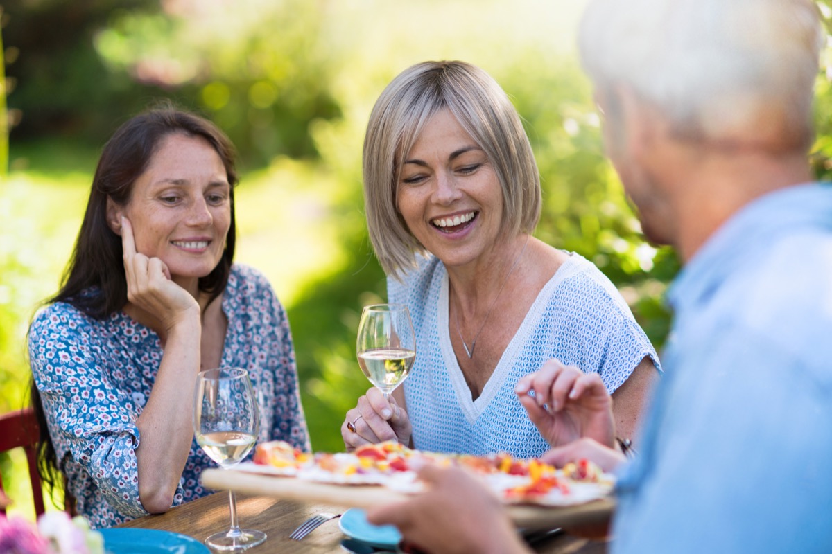 women look at food at party offered by male host, things you didn't know there were words for