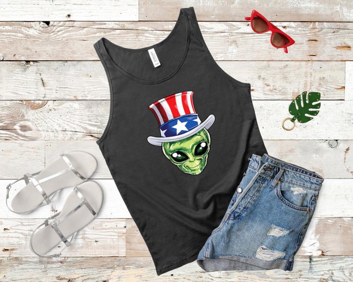 july 4th tank top, alien shirt, independence day gifts