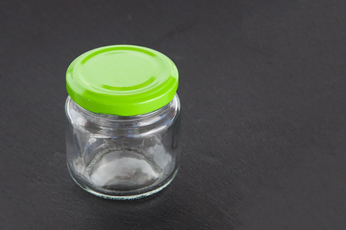 clear glass jar with green lid, diy hacks