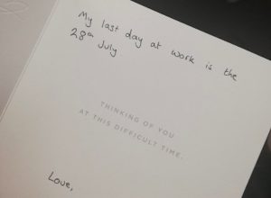 man quits job with condolence card to manager