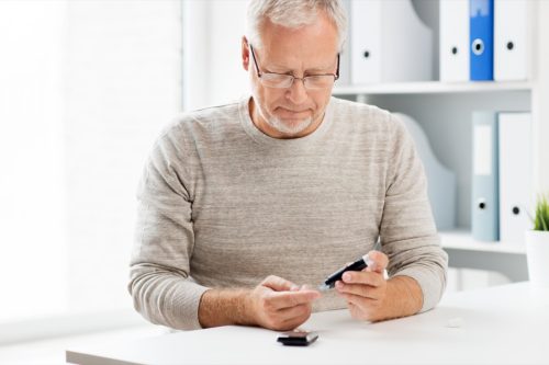 Man with Diabetes Testing His Blood Sugar Misdiagnosed Men's Health Issues