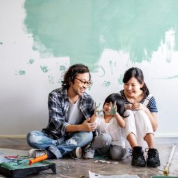 family painting wall in living room, diy hacks