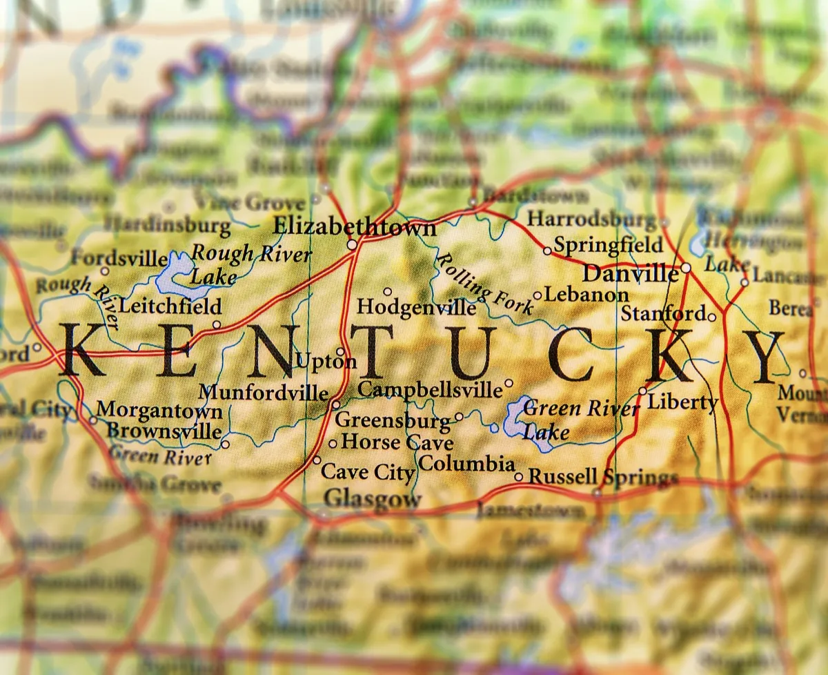 kentucky geographical map state natural wonders