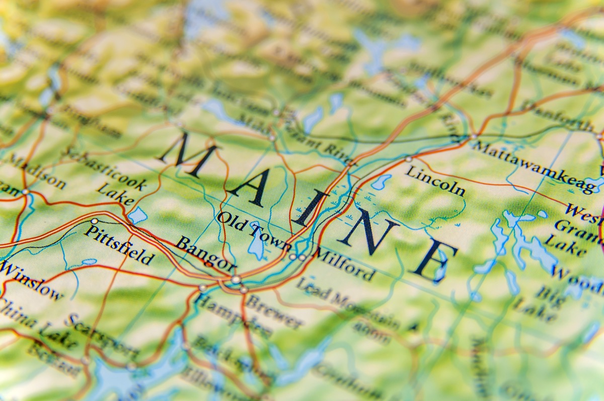 maine geographical map state natural wonders