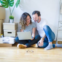 middle-aged couple moving