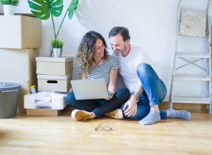 middle-aged couple moving