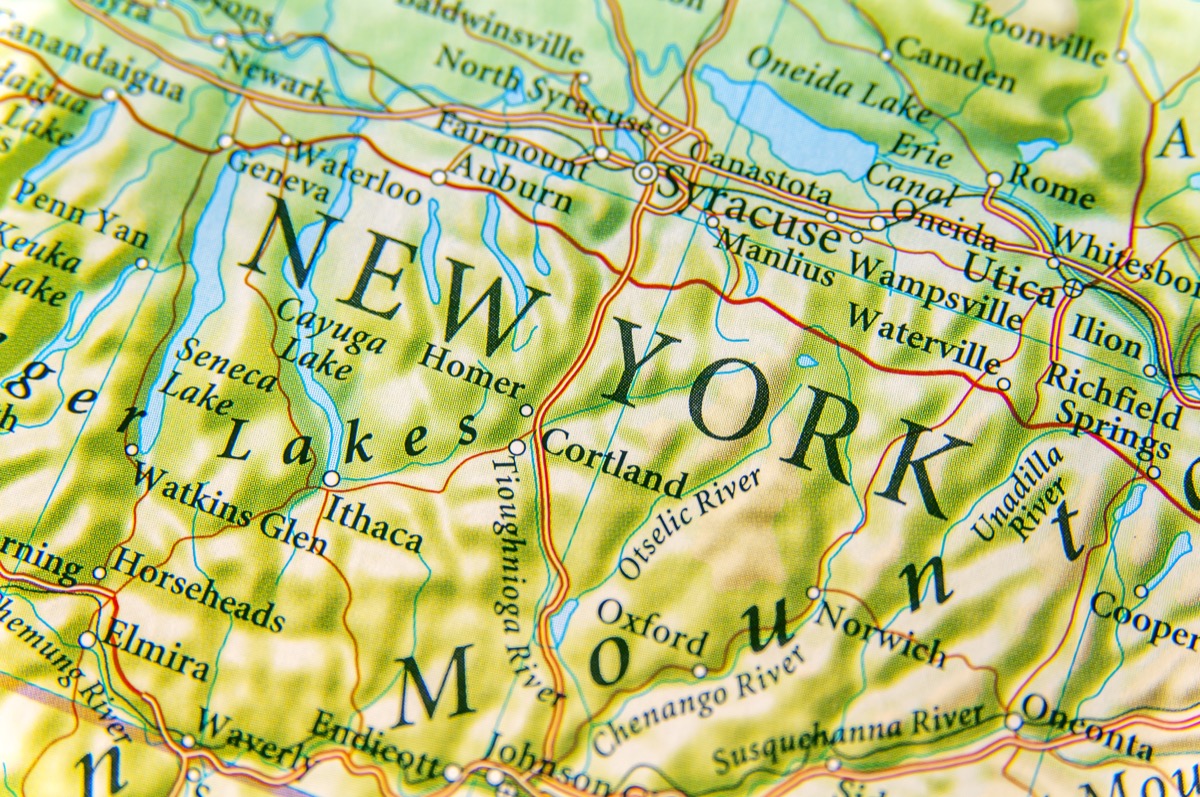 new york geographical map state natural wonders