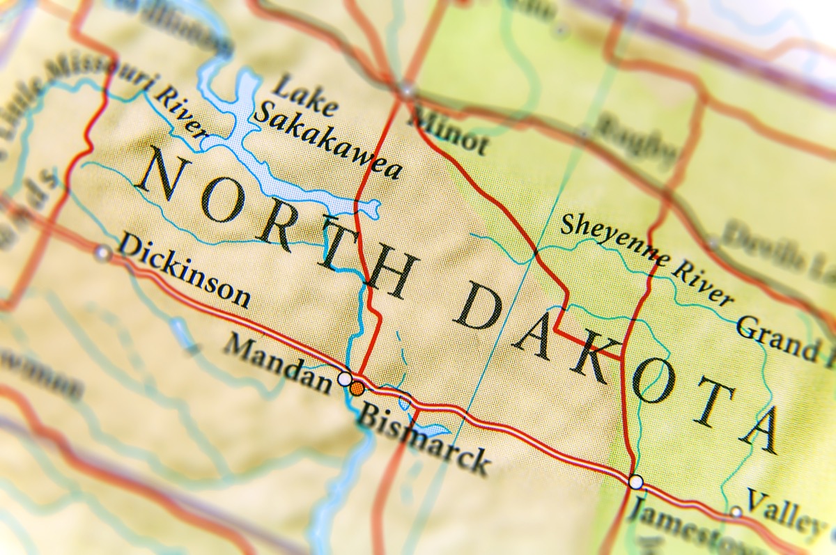 north dakota geographical map state natural wonders