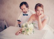 bored bride and groom doomed marriage