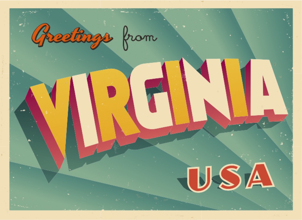 virginia postcard famous state statues
