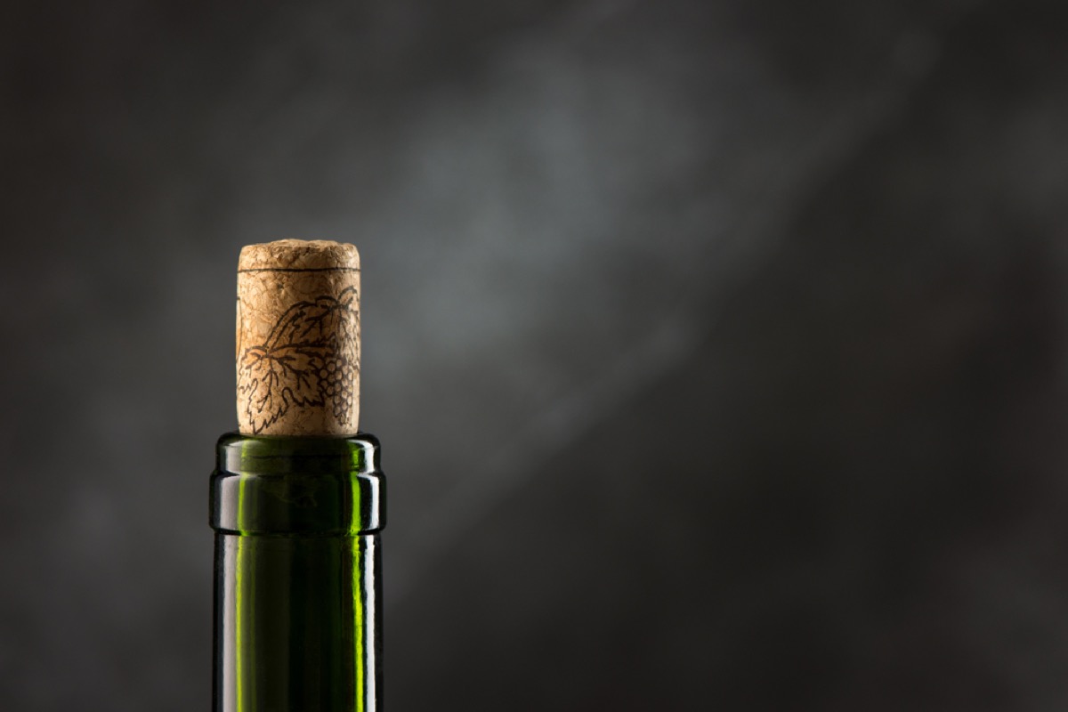 Wine cork in bottle