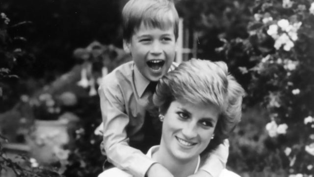 DIANA, PRINCESS OF WALES with Prince William in 1989