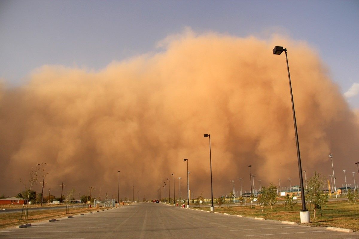 Dust storm blowing in