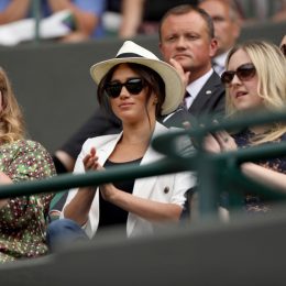 Meghan Markle sits in stands at Wimbledon 2019 with two friends