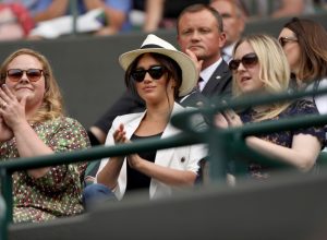 Meghan Markle sits in stands at Wimbledon 2019 with two friends