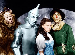 The Cowardly Lion, the Tin Man, Dorothy, and Scarecrow in 1939's classic, The Wizard of Oz, which got bad reviews