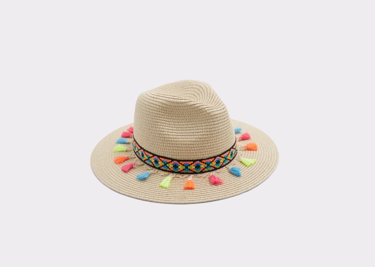 straw hat with multicolored tassels, cheap summer hats