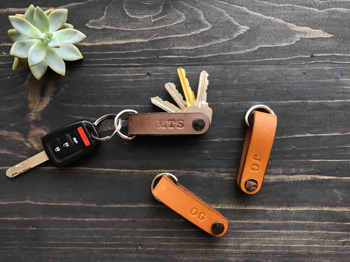 personalized leather keychains, best friend gifts