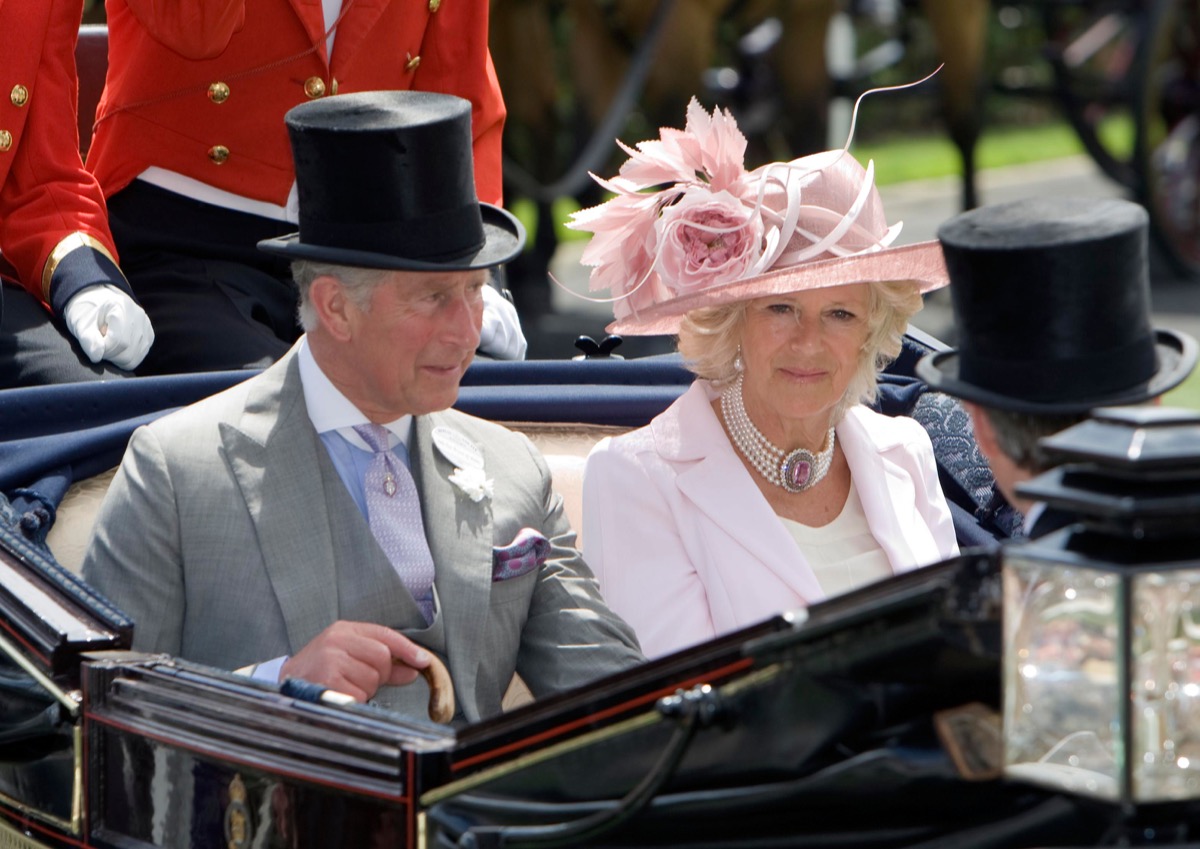 BMCX24 Britain's Prince Charles and Camilla Duchess of Cornwall arrive in a carriage to the Royal Ascot race meeting in 2009. Image shot 2009. Exact date unknown.
