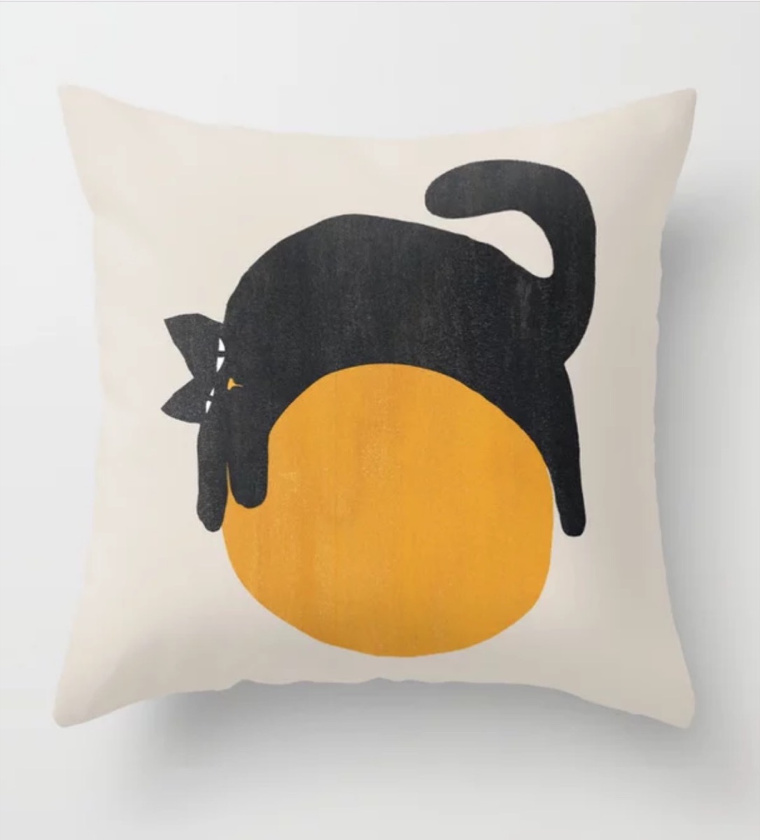 pillow with picture of black cat on ball, best gifts for girlfriend