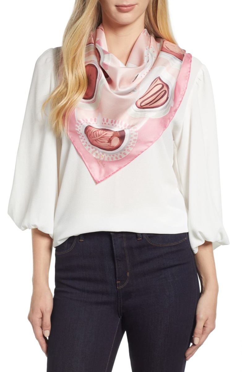 pink scarves with coffee cups on it, best gifts for coffee lovers