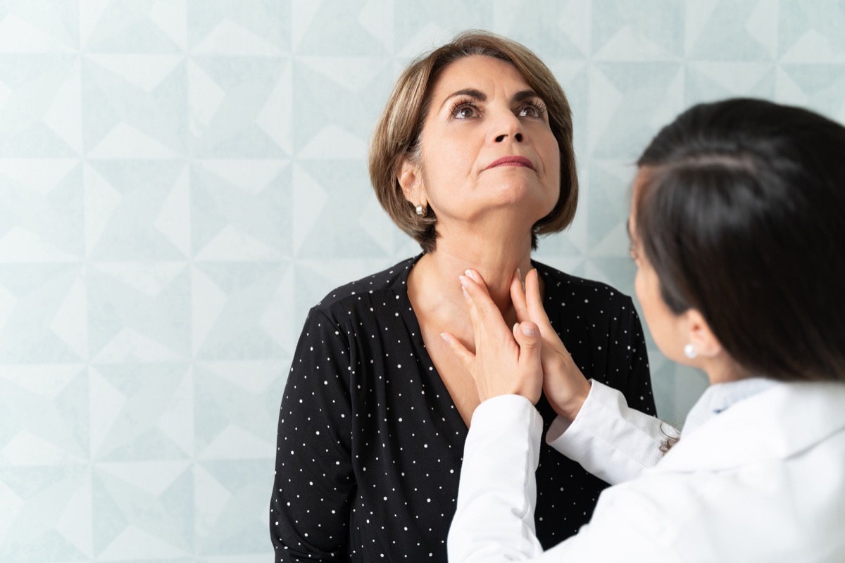 woman visiting female geriatrician for thyroid checkup