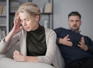 Fighting Couple Having an Argument Lies Ex-Spouses