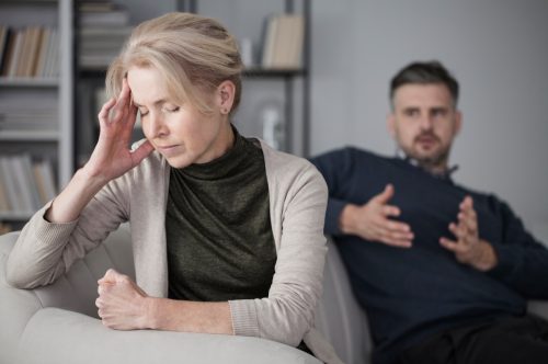 Fighting Couple Having an Argument Lies Ex-Spouses