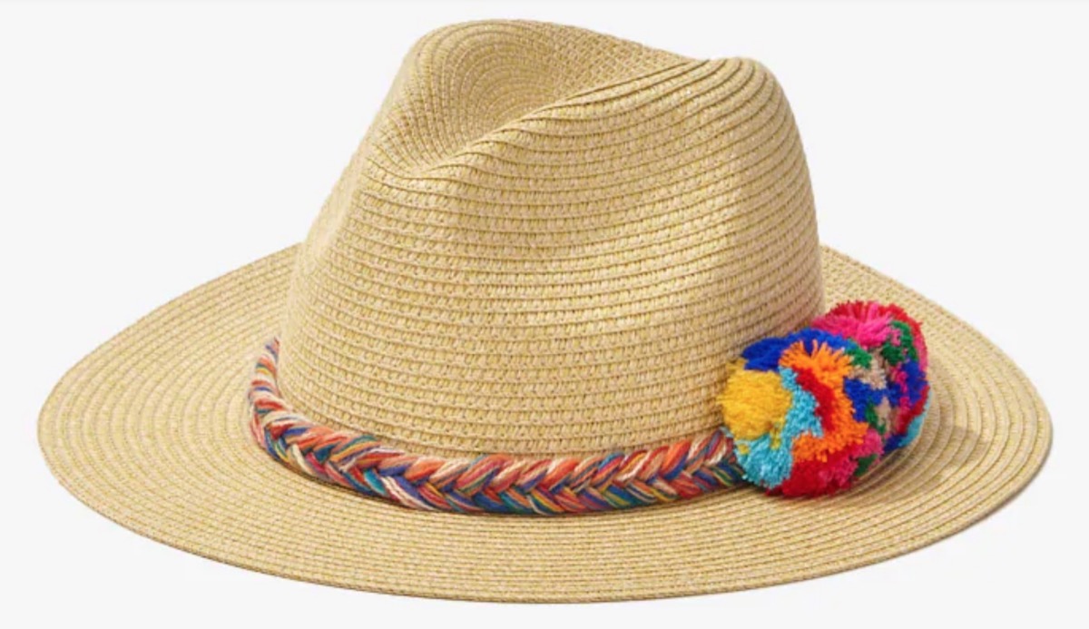 straw fedora with colorful braid, cheap summer hats