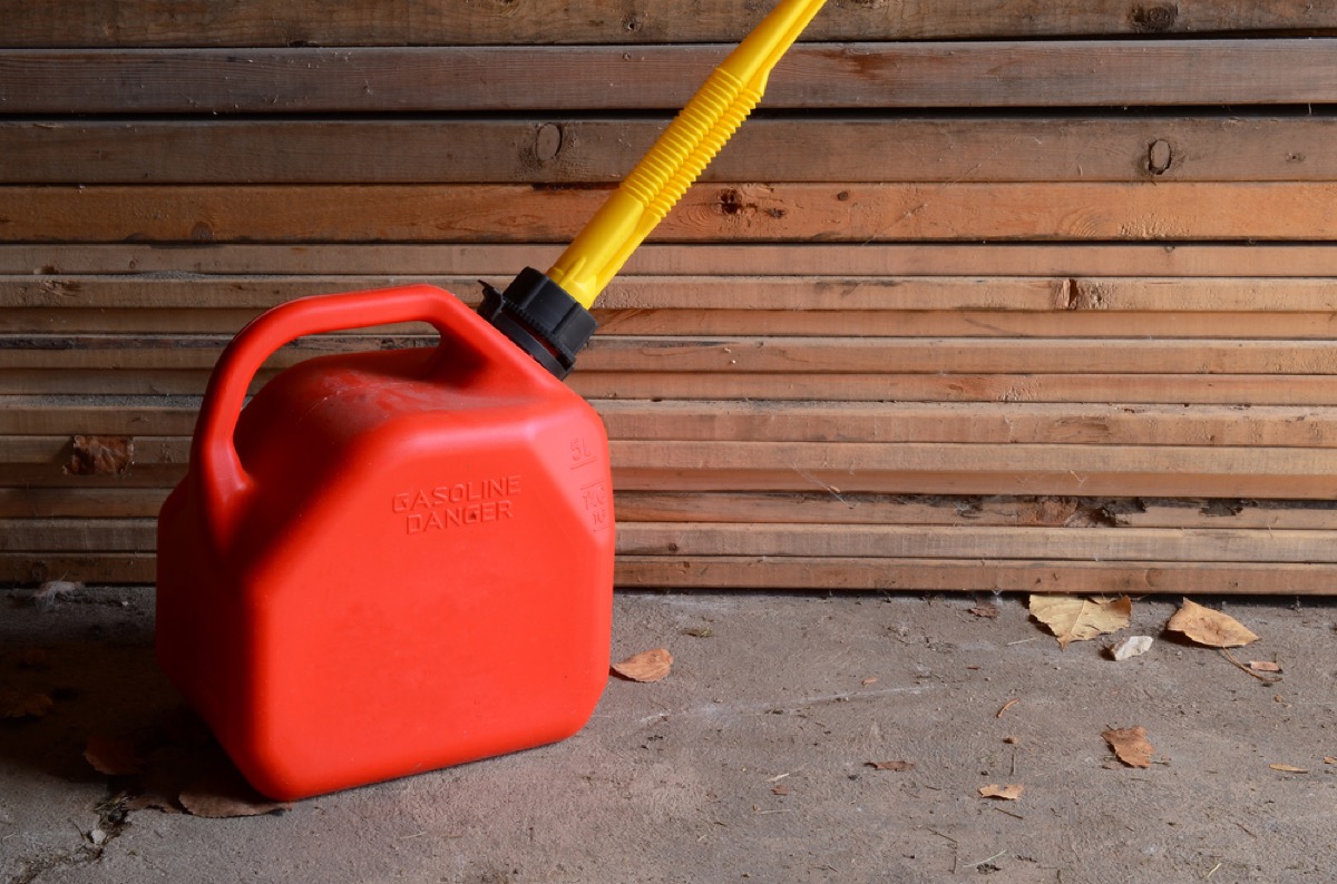 gas can, things you should never store in your basement
