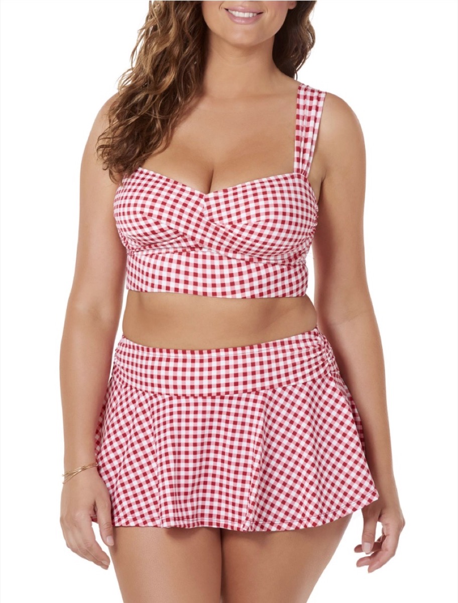 gingham two-piece swimsuit, cheap swimsuits