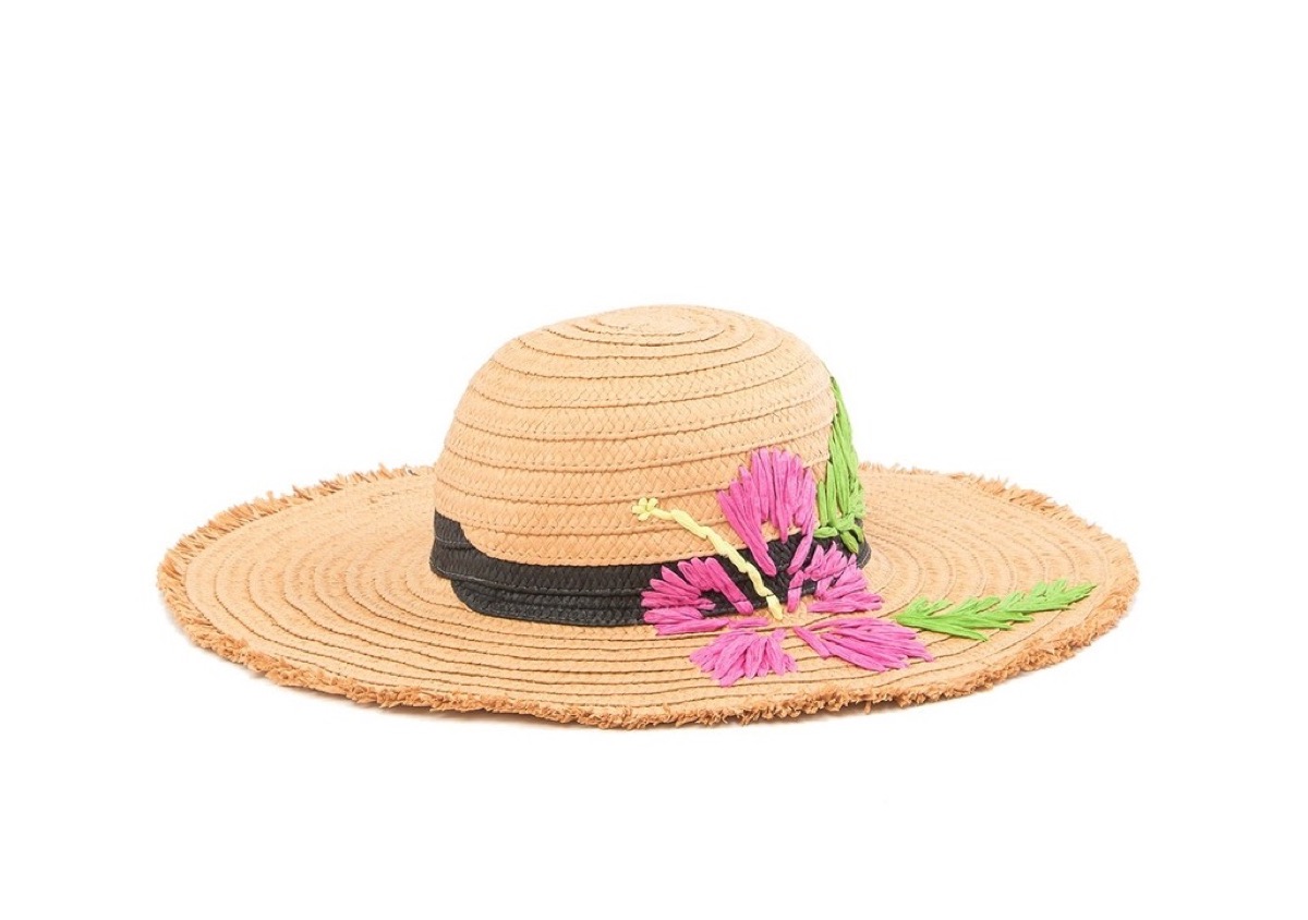 straw hat with pink flowers, cheap summer hats