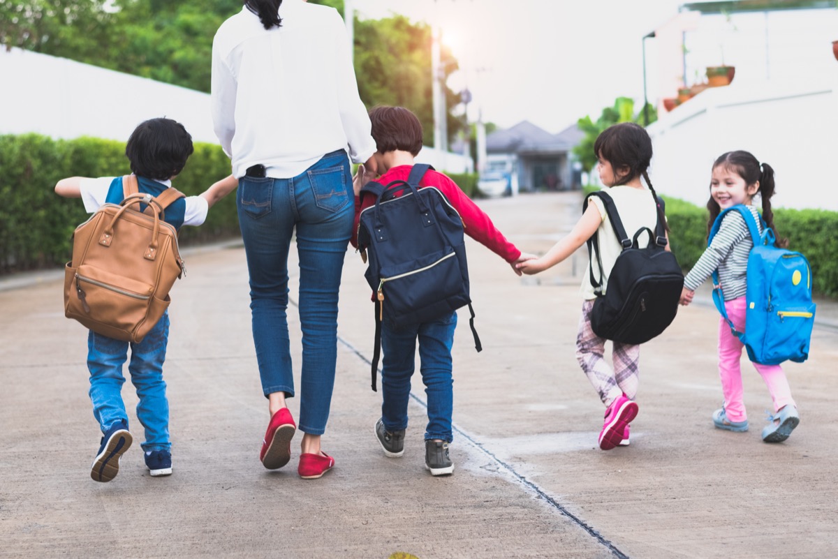 mom taking kids back to school, back to school mistakes