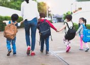 mom taking kids back to school, back to school mistakes