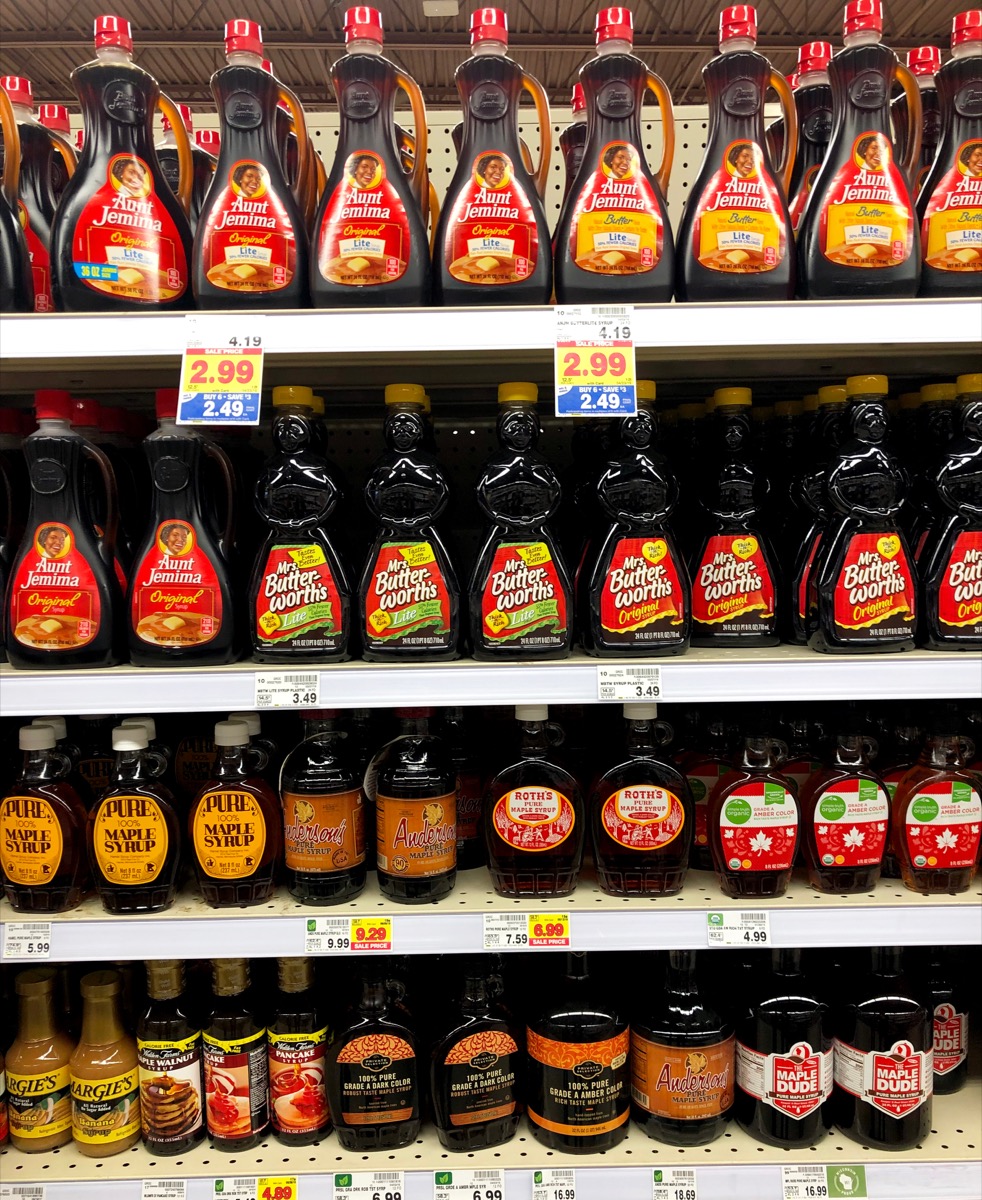 mrs butterworth syrup, fictional names