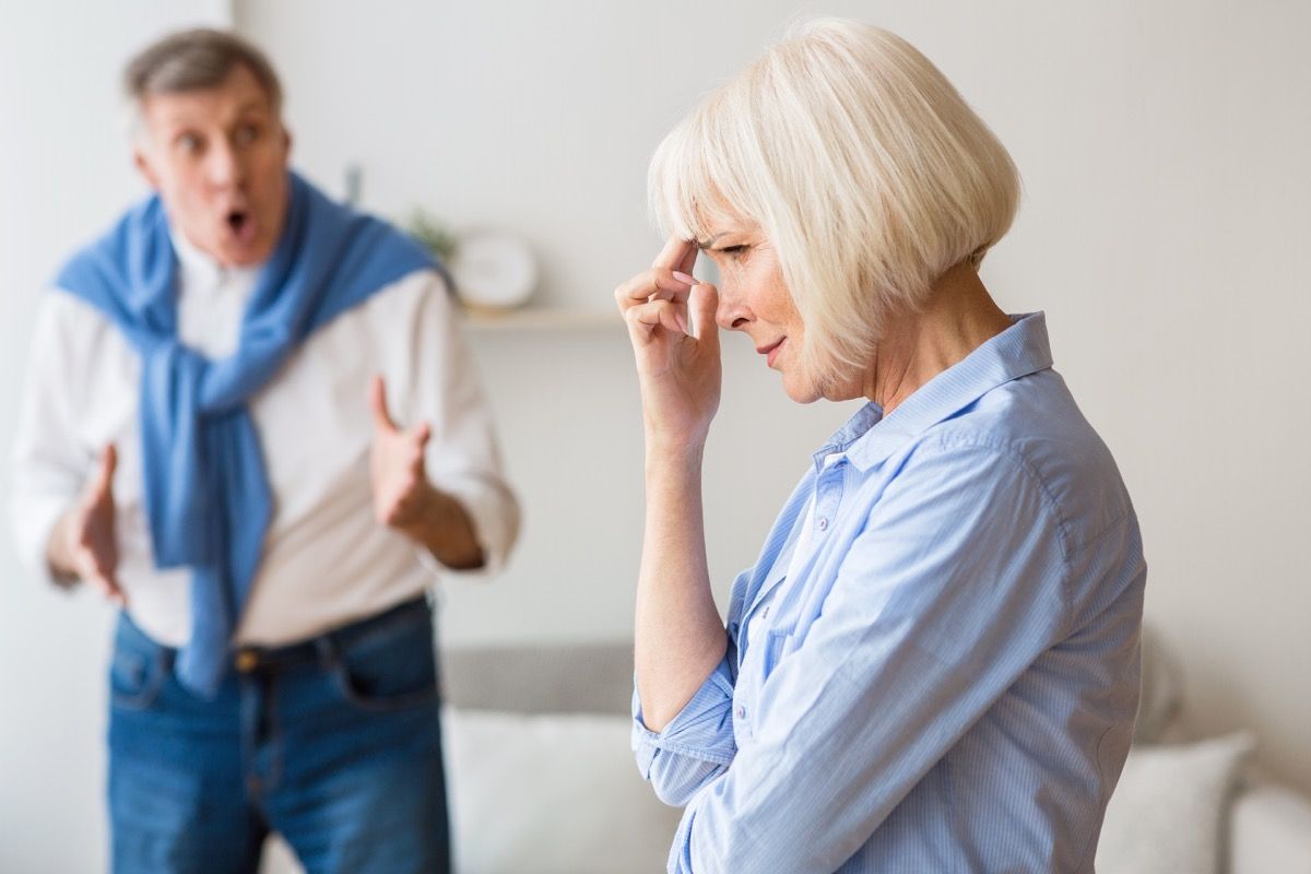 old couple in fight together