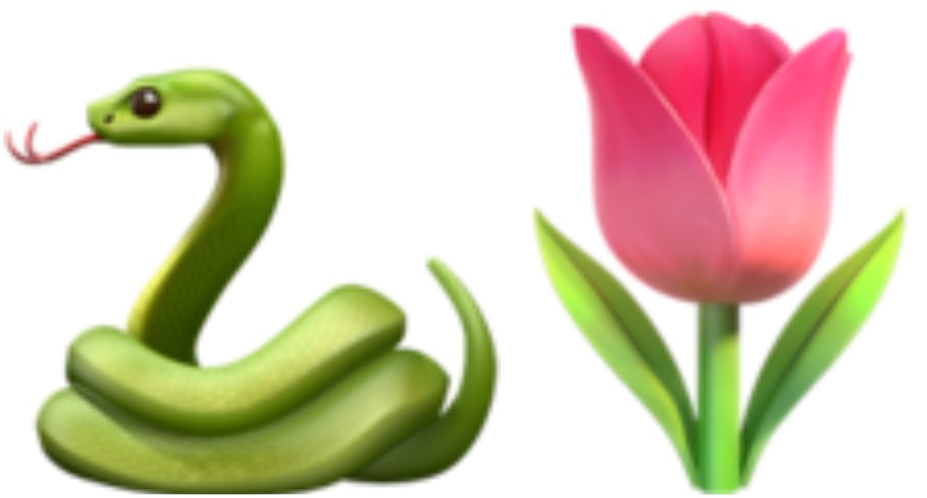 snake, tulip, sex emoji combinations
