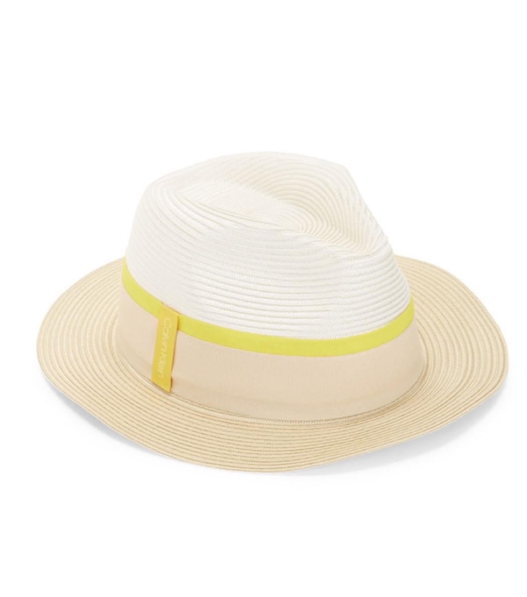 white and yellow panama hat, cheap summer hats