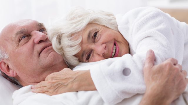 senior couple enjoying sex life