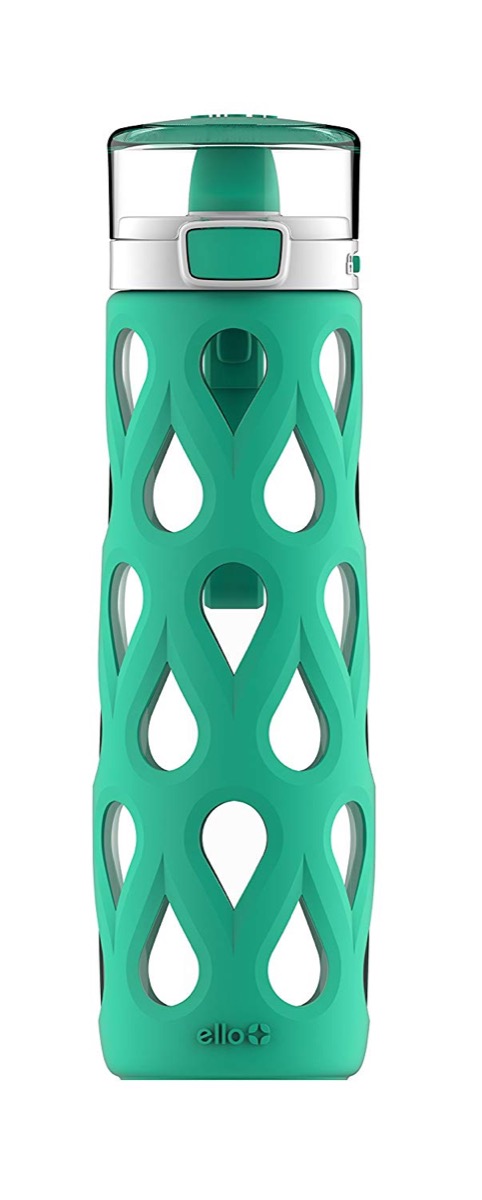 turquoise silicone encased bottle, cute water bottles