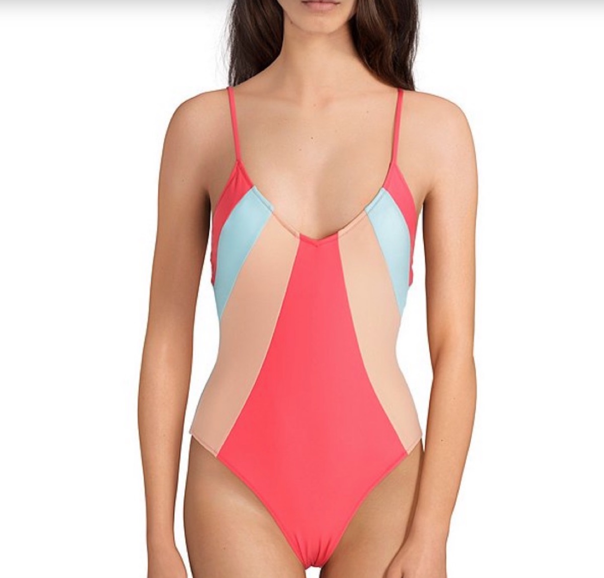 plunged vertical striped colorblock suit, cheap swimsuits