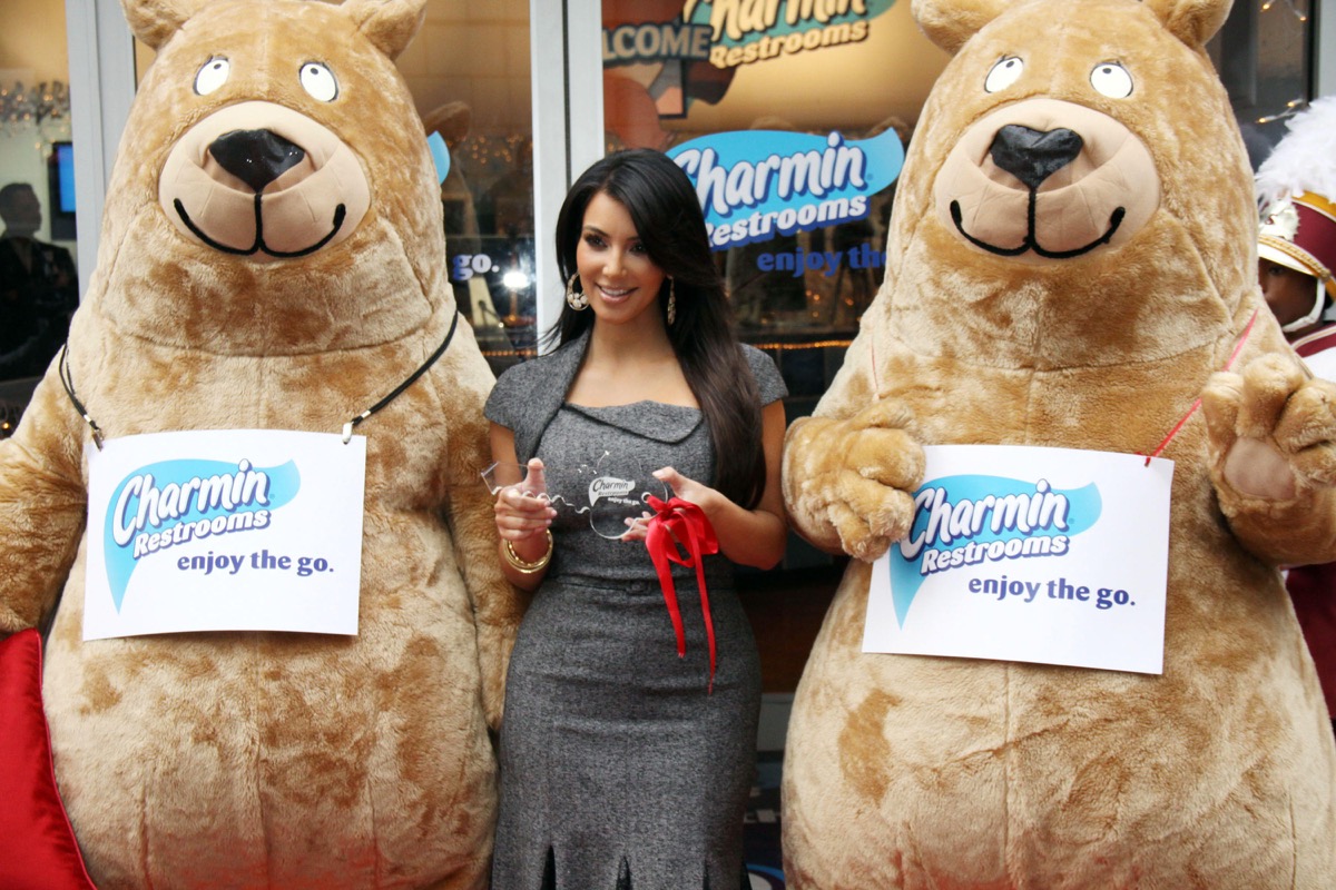 Kim Kardashian at the 5th Annual Charmin Restrooms ribbon cutting in Times Square. New York City