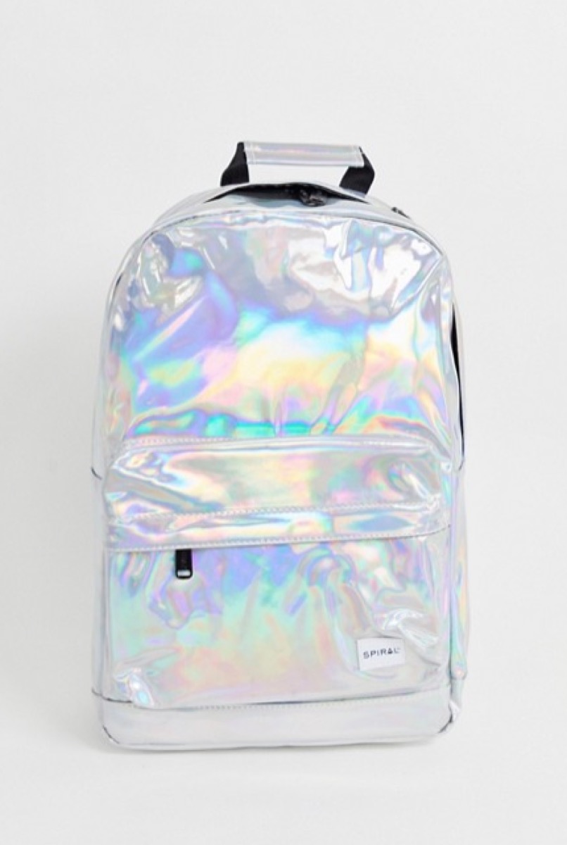 iridescent silver backpack, best college backpacks