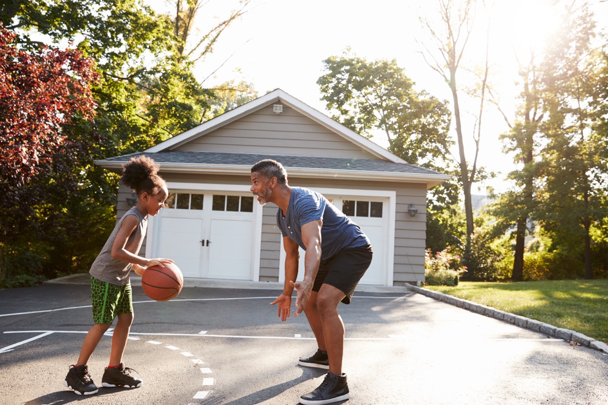 Older Man Playing Basketball With his Daughter Dangerous Activities After 40