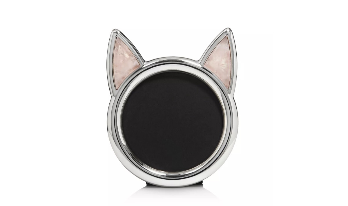 silver picture frame with cat ears, cat gifts