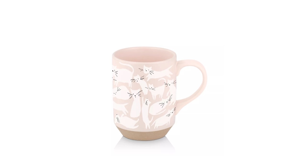 pink mug with cats on it, cat gifts