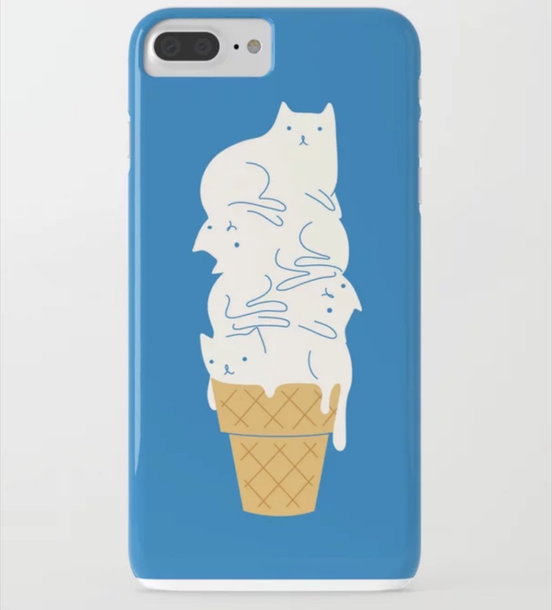 cat ice cream cone iphone case, cat gifts