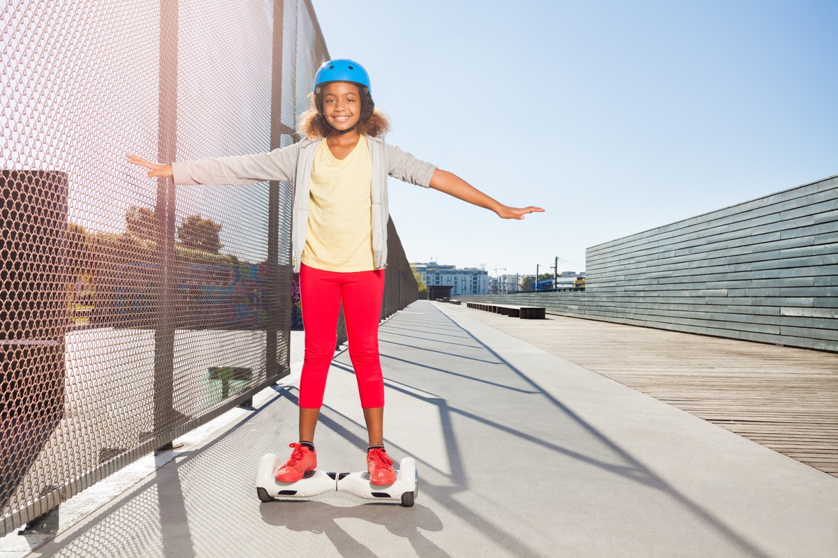 Little Girl Riding a Hoverboard
