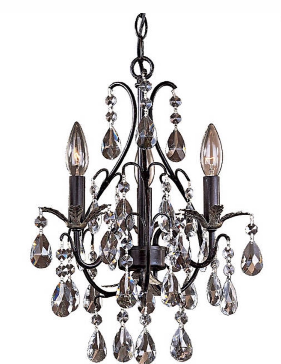 gray crystal chandelier, old fashioned home items