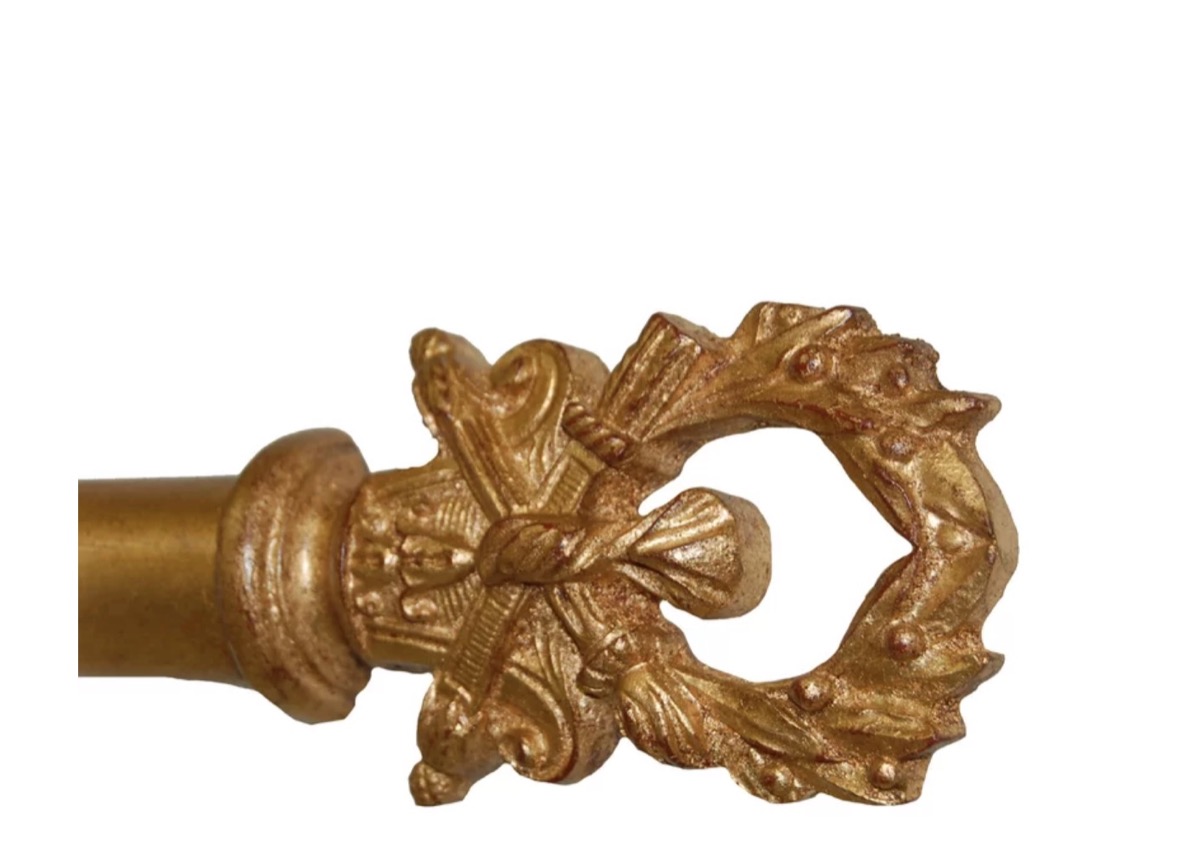 gold curtain finial, old fashioned home items